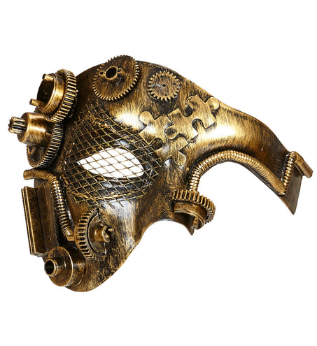 e-carnavalskleding-SYK Steampunk masker bruin goud