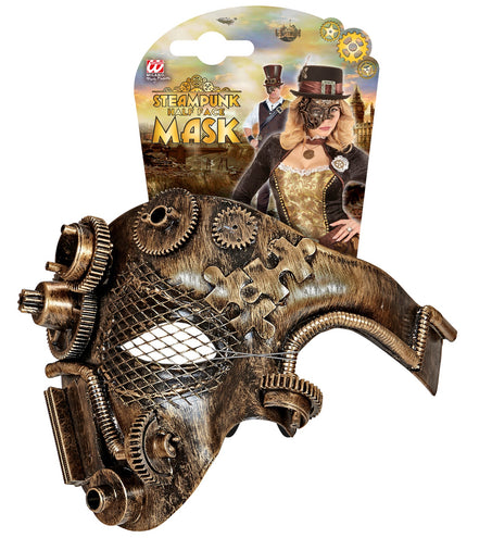 e-carnavalskleding-SYK Steampunk masker bruin goud