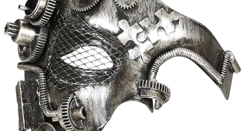e-carnavalskleding-SYK Steampunk masker zilver
