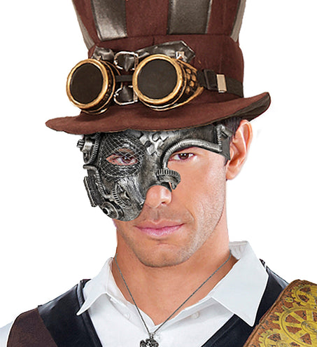 e-carnavalskleding-SYK Steampunk masker zilver