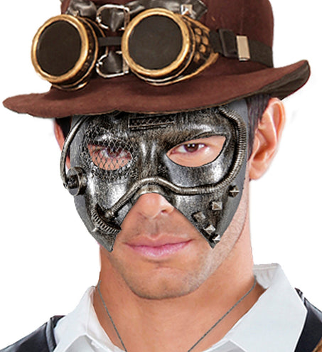e-carnavalskleding-SYK Steampunk masker zwart zilver