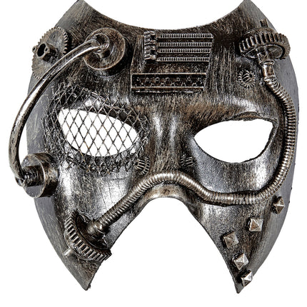 e-carnavalskleding-SYK Steampunk masker zwart zilver