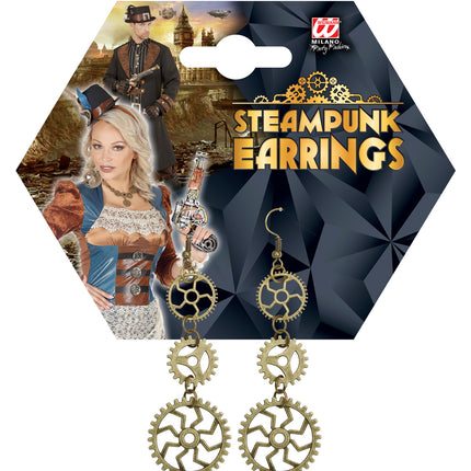 e-carnavalskleding-SYK Steampunk oorbellen tandwielen