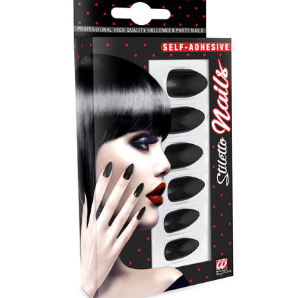 e-carnavalskleding-SYK Stiletto nagels zwart