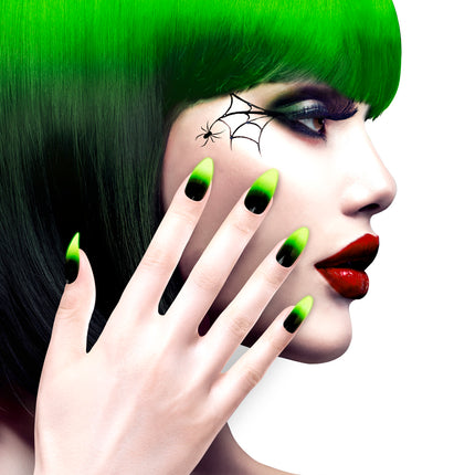 e-carnavalskleding-SYK Stiletto nagels zwart neon groen