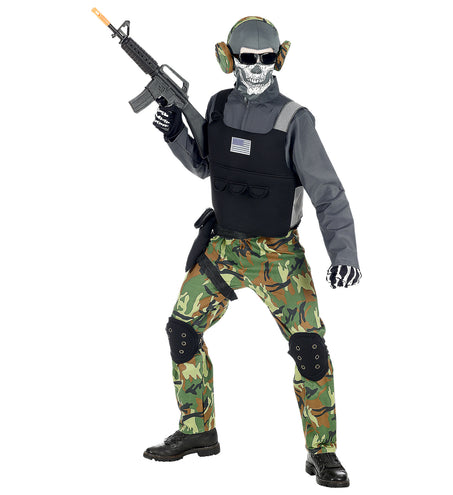 e-carnavalskleding-SYK Stoer soldaten skelet pak voor kinderen