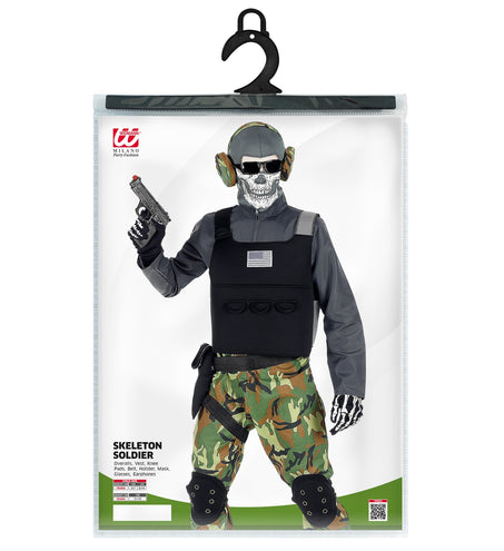 e-carnavalskleding-SYK Stoer soldaten skelet pak voor kinderen