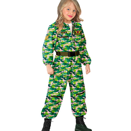 e-carnavalskleding-SYK Straaljager pilote camouflage Jacky kind