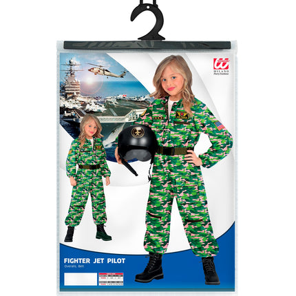 e-carnavalskleding-SYK Straaljager pilote camouflage Jacky kind