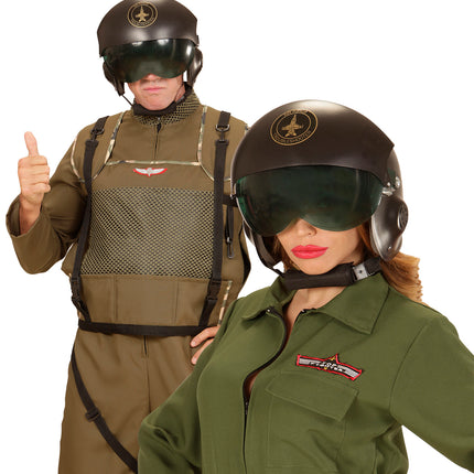 e-carnavalskleding-SYK Straaljager pilotenhelm