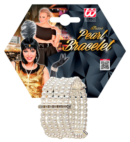 e-carnavalskleding-SYK Strass armband met parels