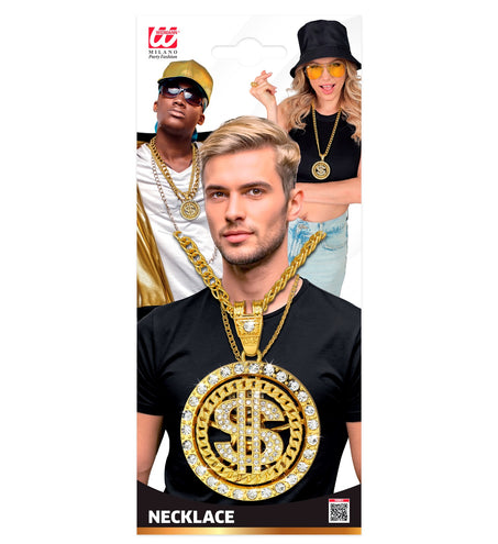 e-carnavalskleding-SYK Strass dollarketting goud