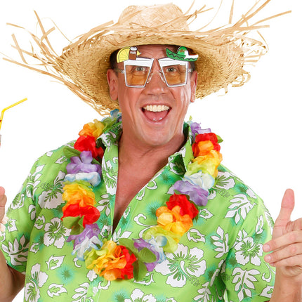 e-carnavalskleding-SYK Strohoed hawaii naturel