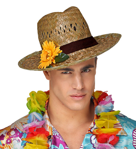 e-carnavalskleding-SYK Strohoed met Gerbera