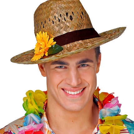e-carnavalskleding-SYK Strohoed met Gerbera