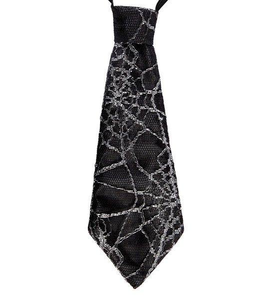 e-carnavalskleding-SYK Stropdas spinnenweb print 27cm