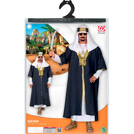 e-carnavalskleding-SYK Sultan kostuum zwart met wit