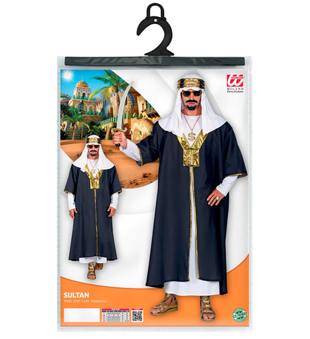 e-carnavalskleding-SYK Sultan kostuum zwart met wit