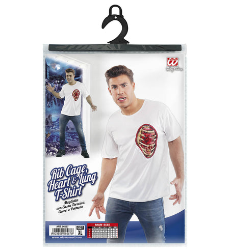e-carnavalskleding-SYK T- shirt met open wond ribbenkast