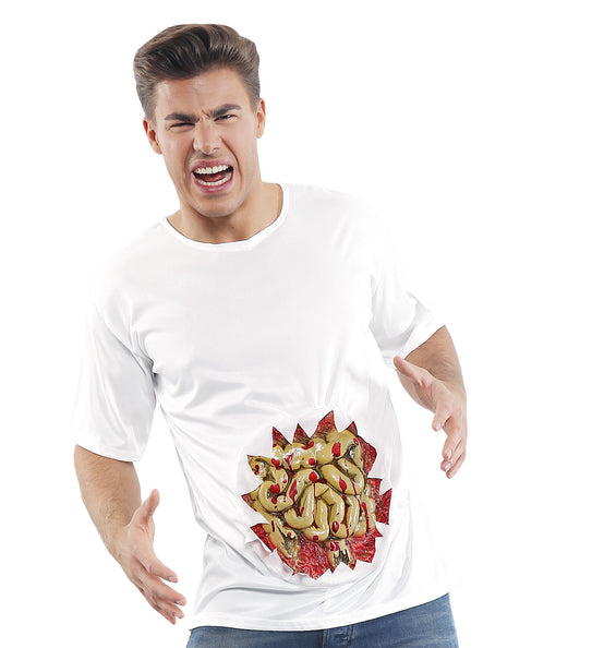 e-carnavalskleding-SYK T-shirt met print blootliggende ingewanden