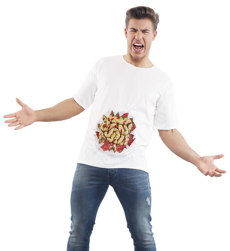 e-carnavalskleding-SYK T-shirt met print blootliggende ingewanden