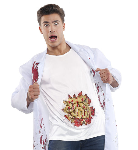 e-carnavalskleding-SYK T-shirt met print blootliggende ingewanden