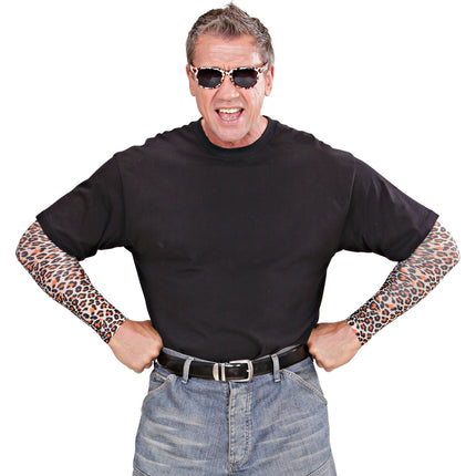 e-carnavalskleding-SYK Tattoo mouwen sleeve luipaard print