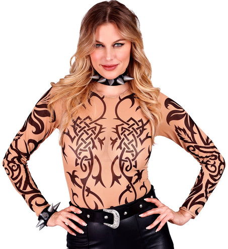 e-carnavalskleding-SYK Tattoo shirt boomstam motief