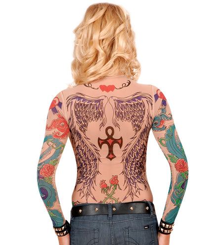 e-carnavalskleding-SYK Tattoo Shirt Engelenvleugel Vrouw