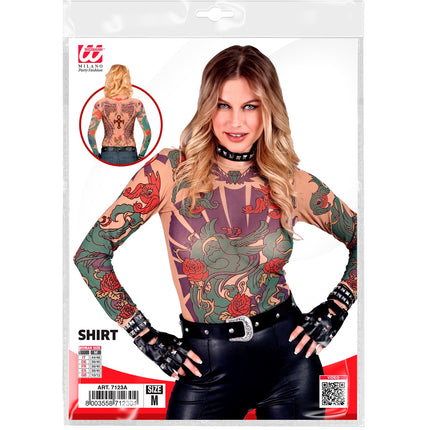 e-carnavalskleding-SYK Tattoo Shirt Engelenvleugel Vrouw