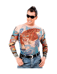 e-carnavalskleding-SYK Tattoo shirt tijger en draak