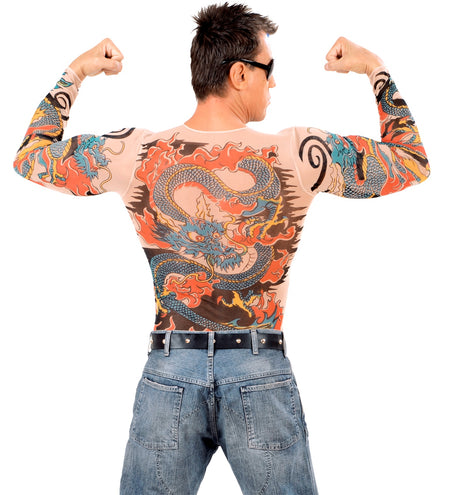 e-carnavalskleding-SYK Tattoo shirt tijger en draak