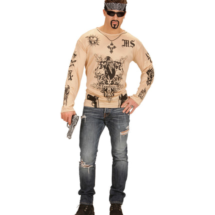 e-carnavalskleding-SYK Tattoo shirt voor party's