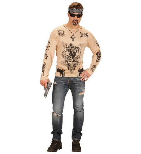 e-carnavalskleding-SYK Tattoo shirt voor party's