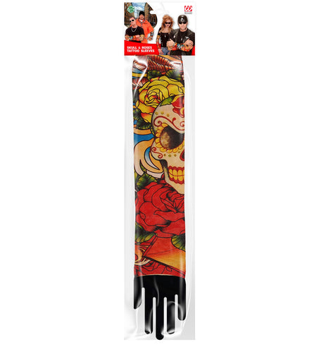 e-carnavalskleding-SYK Tattoo sleeves schedels en rozen