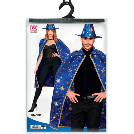 e-carnavalskleding-SYK Ti-Ta-Tovenaarscape met sterren blauw