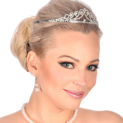 e-carnavalskleding-SYK Tiara met strass steentjes