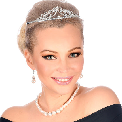 e-carnavalskleding-SYK Tiara met strass steentjes