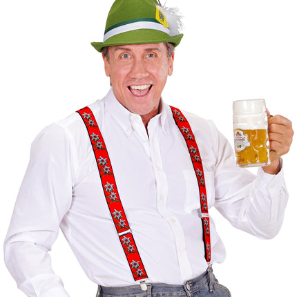 e-carnavalskleding-SYK Tiroler Edelweiss bretels oktoberfeest rood