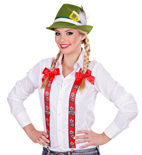 e-carnavalskleding-SYK Tiroler Edelweiss bretels oktoberfeest rood