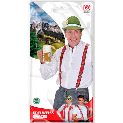 e-carnavalskleding-SYK Tiroler Edelweiss bretels oktoberfeest rood