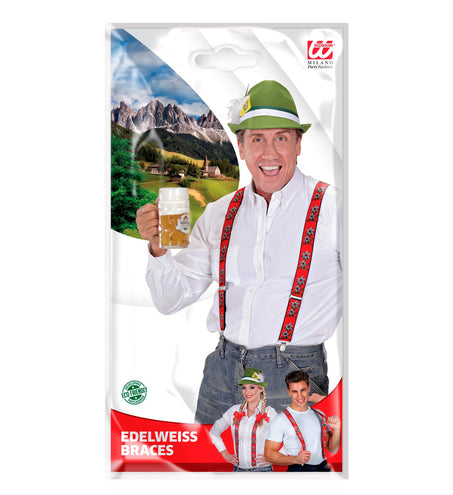 e-carnavalskleding-SYK Tiroler Edelweiss bretels oktoberfeest rood