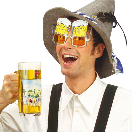 e-carnavalskleding-SYK Tiroler hoed Oktoberfest grijs met veer