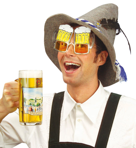 e-carnavalskleding-SYK Tiroler hoed Oktoberfest grijs met veer