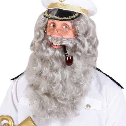 e-carnavalskleding-SYK Tovenaar baard of kapiteins baard grijs
