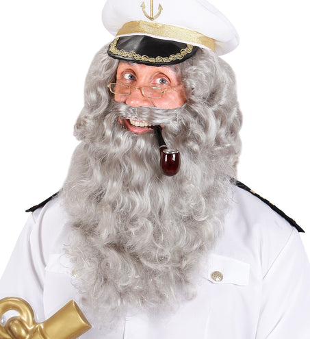 e-carnavalskleding-SYK Tovenaar baard of kapiteins baard grijs