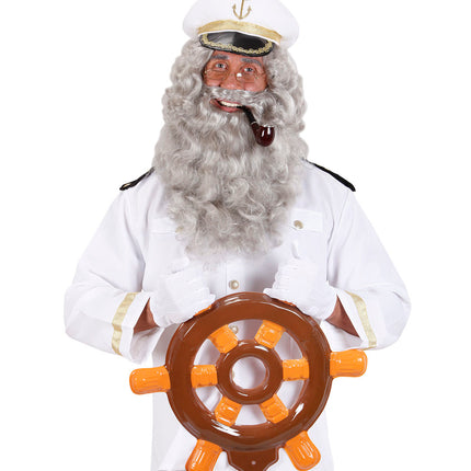 e-carnavalskleding-SYK Tovenaar baard of kapiteins baard grijs