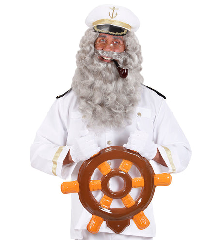e-carnavalskleding-SYK Tovenaar baard of kapiteins baard grijs