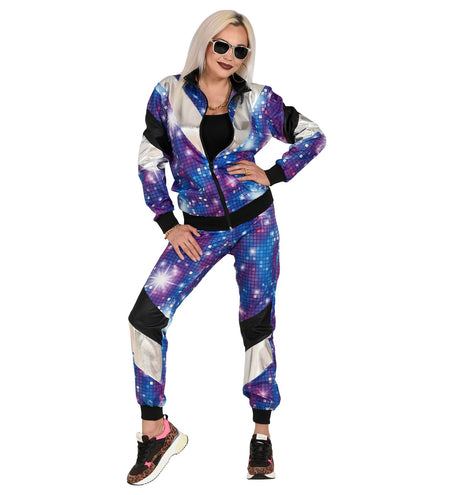 e-carnavalskleding-SYK Trainingspak disco blauw jaren 80