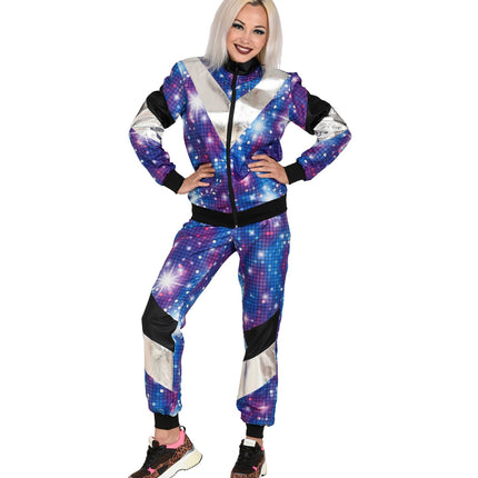 e-carnavalskleding-SYK Trainingspak disco blauw jaren 80
